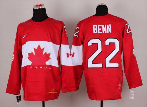 Olympic 2014 CA. #22 Jamie Benn Red Stitched NHL Jersey
