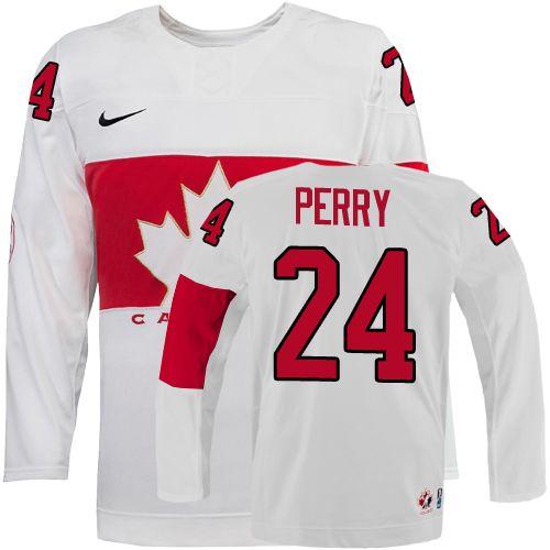 Olympic 2014 CA. #24 Corey Perry White Stitched NHL Jersey