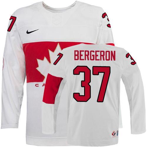 Olympic 2014 CA. #37 Patrice Bergeron White Stitched NHL Jersey