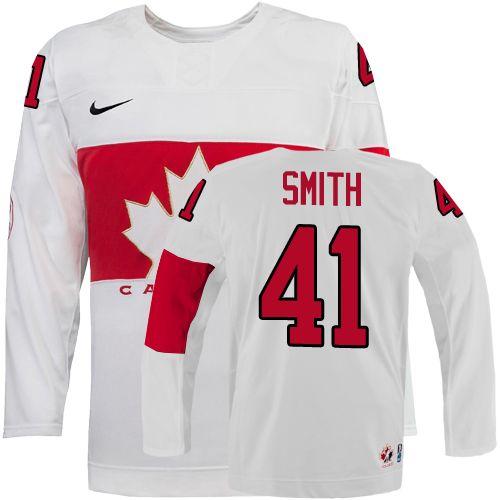 Olympic 2014 CA. #41 Mike Smith White Stitched NHL Jersey