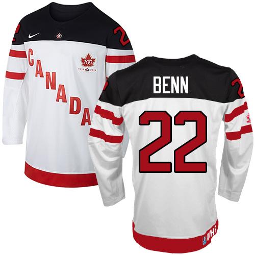 Olympic CA. #22 Jamie Benn White 100th Anniversary Stitched NHL Jersey