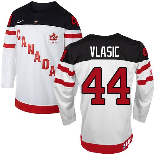 Olympic CA. #44 Marc Edouard Vlasic White 100th Anniversary Stitched NHL Jersey