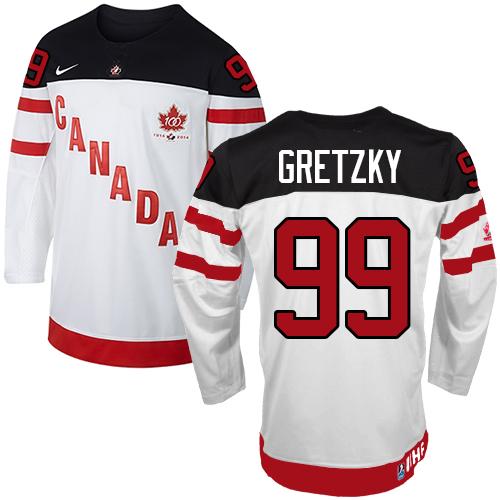 Olympic CA. #99 Wayne Gretzky White 100th Anniversary Stitched NHL Jersey