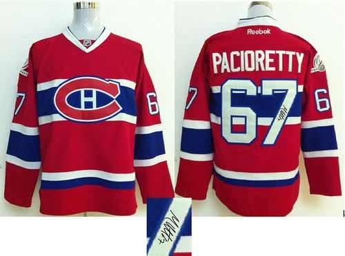 Canadiens #67 Max Pacioretty Red Autographed Stitched NHL Jersey
