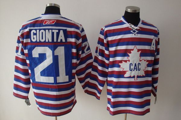 Canadiens #21 Brian Gionta Stitched Strip NHL Jersey