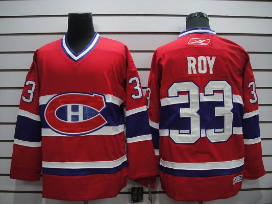 Canadiens #33 Patrick Roy Stitched Red CH NHL Jersey