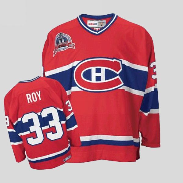 Canadiens #33 Patrick Roy Stitched Red CCM NHL Jersey