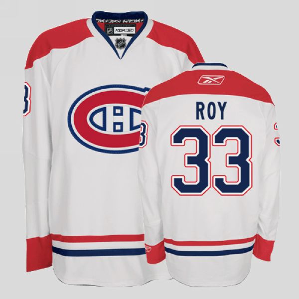 Canadiens #33 Patrick Roy Stitched White NHL Jersey
