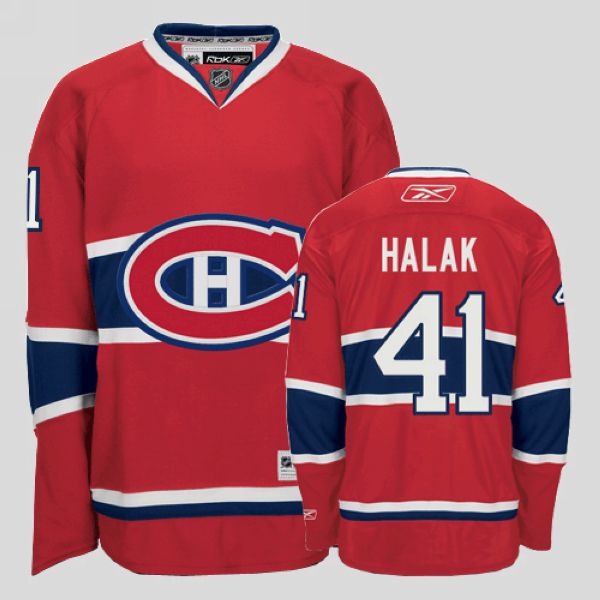 Canadiens #41 Jaroslav Halak Stitched Red NHL Jersey