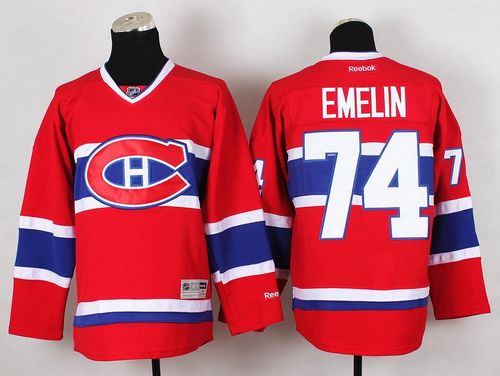 Canadiens #74 Alexei Emelin Red Stitched NHL Jersey