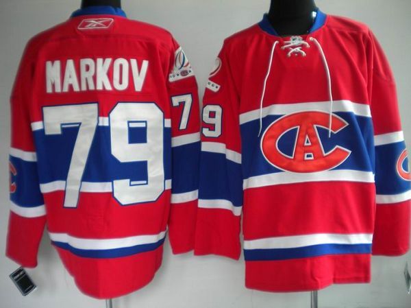 Canadiens #79 Andrei Markov Stitched Red New CA NHL Jersey
