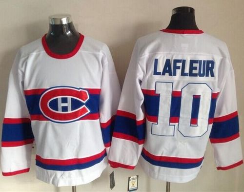 Canadiens #10 Guy Lafleur White CCM Throwback Stitched NHL Jersey