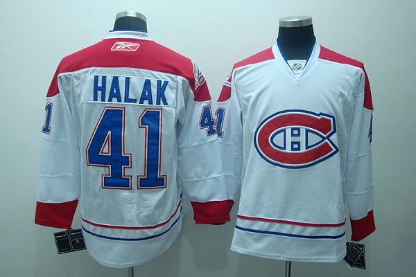 Canadiens #41 Jaroslav Halak Stitched White NHL Jersey