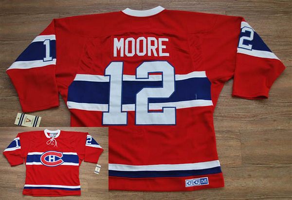 Canadiens #12 Dominic Moore Stitched Red CH CCM Throwback NHL Jersey