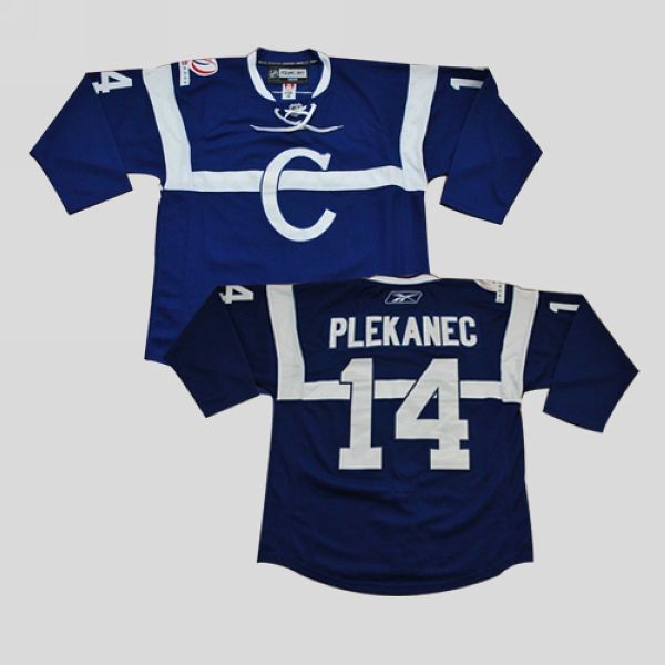 Canadiens #14 Tomas Plekanec Stitched Blue NHL Jersey