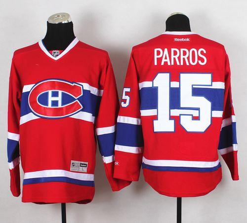 Canadiens #15 George Parros Red Home Stitched NHL Jersey
