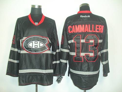 Canadiens #13 Michael Cammalleri Black Ice Stitched NHL Jersey