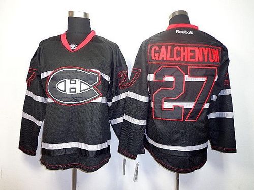 Canadiens #27 Alex Galchenyuk Black Ice Stitched NHL Jersey