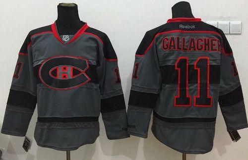 Canadiens #11 Brendan Gallagher Charcoal Cross Check Fashion Stitched NHL Jersey