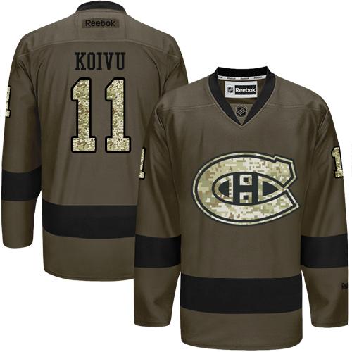 Canadiens #11 Saku Koivu Green Salute to Service Stitched NHL Jersey