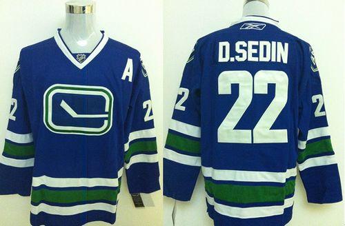 Canucks #22 Daniel Sedin Stitched Blue Third NHL Jersey