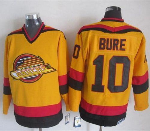 Canucks #10 Pavel Bure Gold CCM Throwback Stitched NHL Jersey