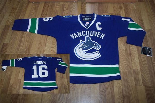 Canucks #16 Trevor Linden Stitched Blue NHL Jersey