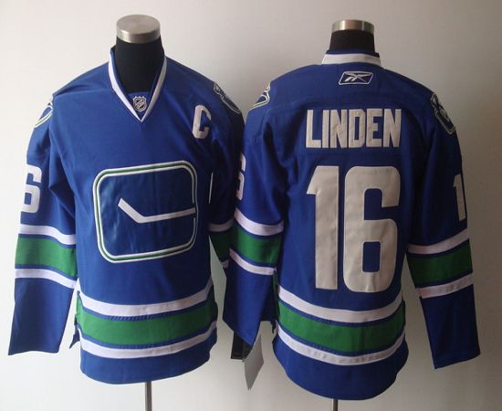 Canucks #16 Trevor Linden Blue Third Stitched NHL Jersey