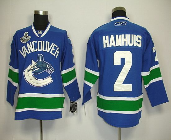 Canucks 2011 Stanley Cup Finals #2 Hamhuis Blue Stitched NHL Jersey