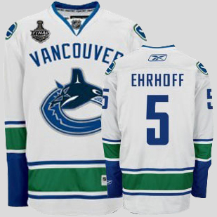 Canucks 2011 Stanley Cup Finals #5 Christian Ehrhoff White Stitched NHL Jersey