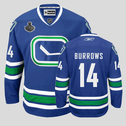 Canucks 2011 Stanley Cup Finals #14 Alexandre Burrows Blue Third Stitched NHL Jersey
