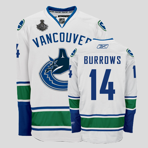 Canucks 2011 Stanley Cup Finals #14 Alexandre Burrows White Stitched NHL Jersey