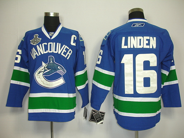 Canucks 2011 Stanley Cup Finals #16 Trevor Linden Blue Stitched NHL Jersey