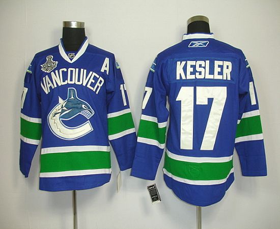 Canucks 2011 Stanley Cup Finals #17 Ryan Kesler Blue Stitched NHL Jersey