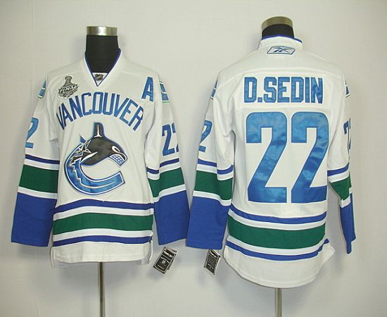 Canucks 2011 Stanley Cup Finals #22 D.sedin White Stitched NHL Jersey