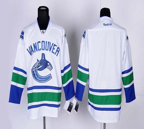 Canucks Blank White Road Stitched NHL Jersey