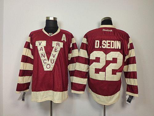 Canucks #22 Daniel Sedin Red Stitched NHL Jersey