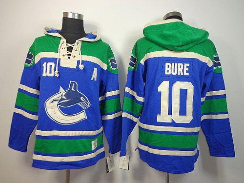 Canucks #10 Pavel Bure Blue Sawyer Hooded Sweatshirt Stitched NHL Jersey