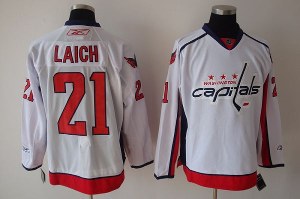 Capitals #21 Brooks Laich Stitched White NHL Jersey