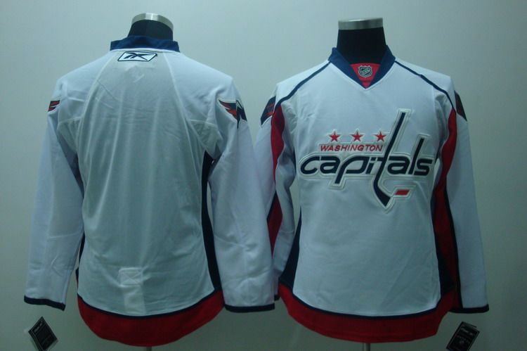 Capitals Blank Stitched White NHL Jersey