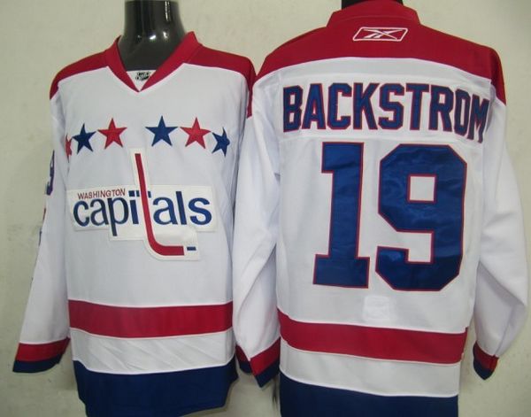 Capitals #19 Nicklas Backstrom Stitched White 2011 Winter Classic Vintage NHL Jersey