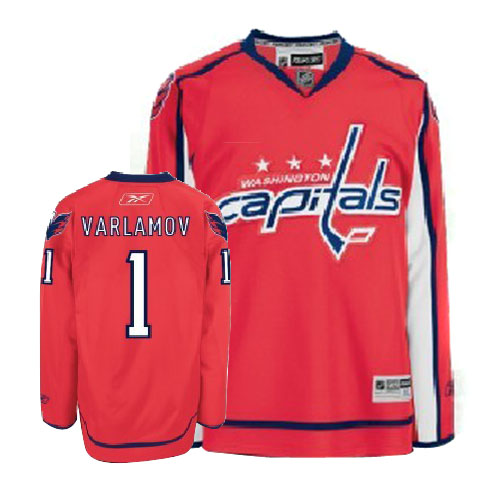 Capitals #1 Semyon Varlamov Red Stitched NHL Jersey