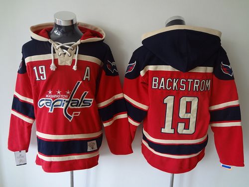 Capitals #19 Nicklas Backstrom Red Sawyer Hooded Sweatshirt Stitched NHL Jersey