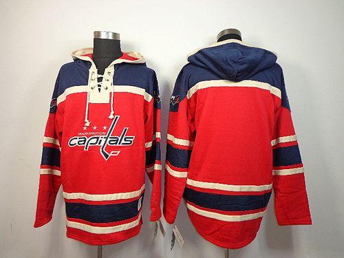 Capitals Blank Red Sawyer Hooded Sweatshirt Stitched NHL Jersey