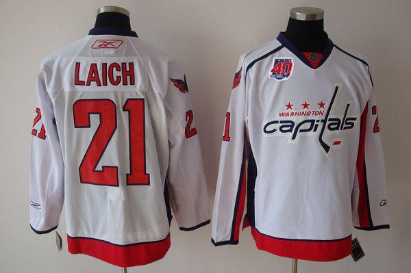 Capitals #21 Brooks Laich White 40th Anniversary Stitched NHL Jersey