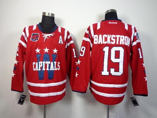 Capitals #19 Nicklas Backstrom 2015 Winter Classic Red 40th Anniversary Stitched NHL Jersey