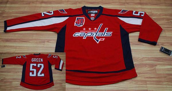 Capitals #52 Mike Green Red 40th Anniversary Stitched NHL Jersey