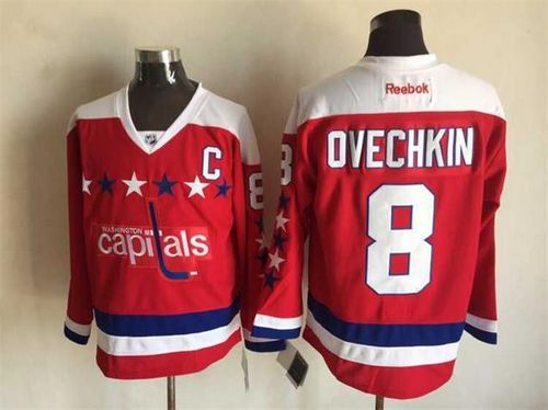 Capitals #8 Alex Ovechkin Red Alternate Stitched NHL Jersey