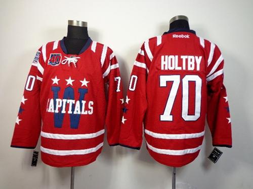 Capitals #70 Braden Holtby 2015 Winter Classic Red 40th Anniversary Stitched NHL Jersey