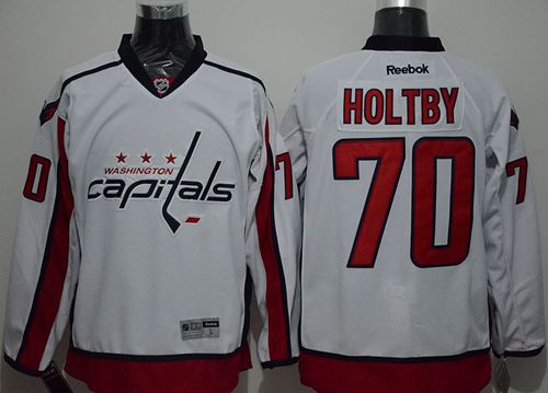 Capitals #70 Braden Holtby White Stitched NHL Jersey